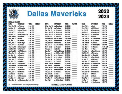 dallas mavericks 2023 schedule